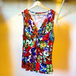 Cable & Gauge Colorful tapered wasted bunched Chest Short Sleeved Top